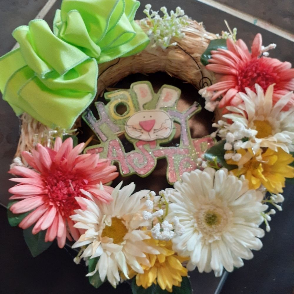 12" STRAW EASTER WREATH